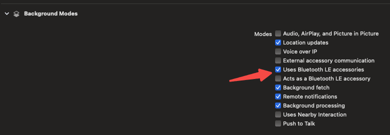 bluetoothBackgroundModes