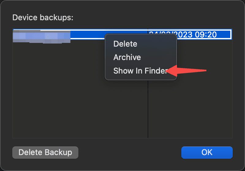 Manage Backups