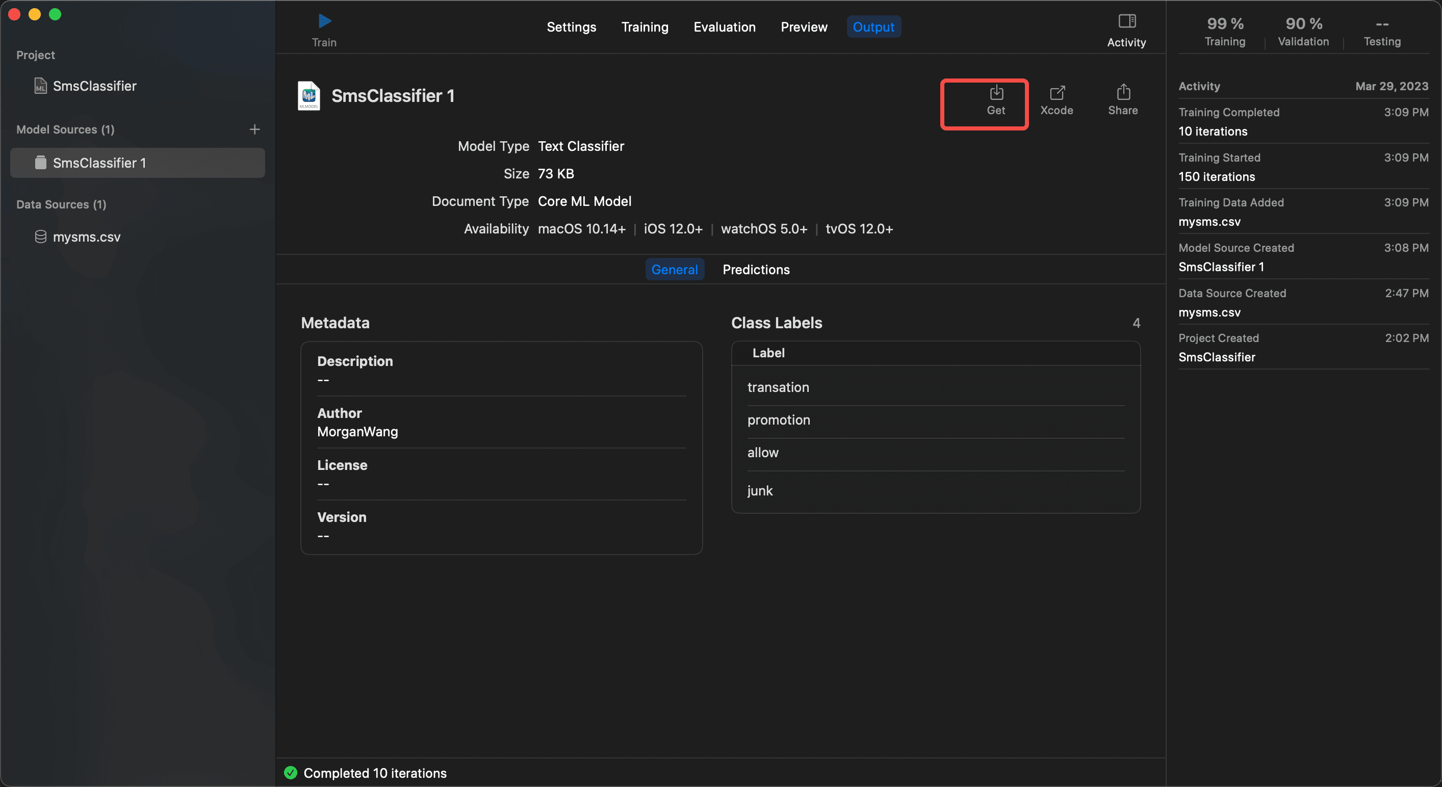 Export Model